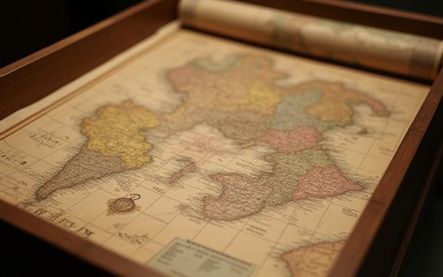 専用の保存ケースに収められた歴史的な地図
